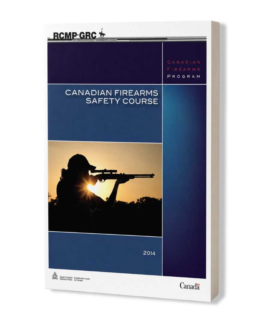 Angled view of the Canadian Firearms Safety Course student handbook